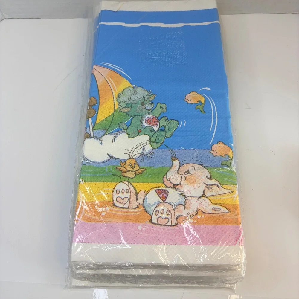 Vintage Care Bear Cousins Tablecover American Greetings 54 x 96 80s Party Supply